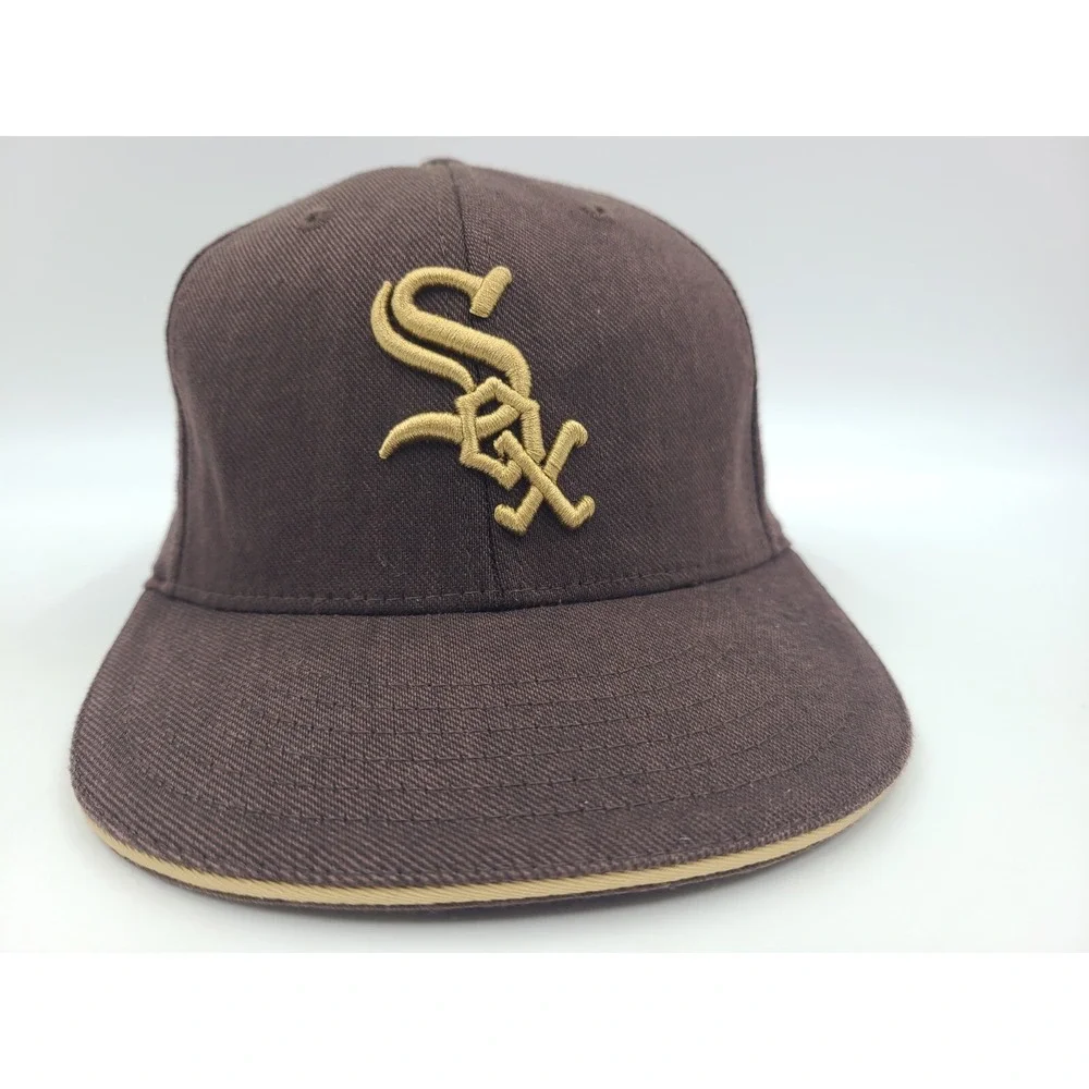 Youth Chicago White Sox‎ Twins Enterprise Flex Fitted Hat Cap MLB Baseball Brown